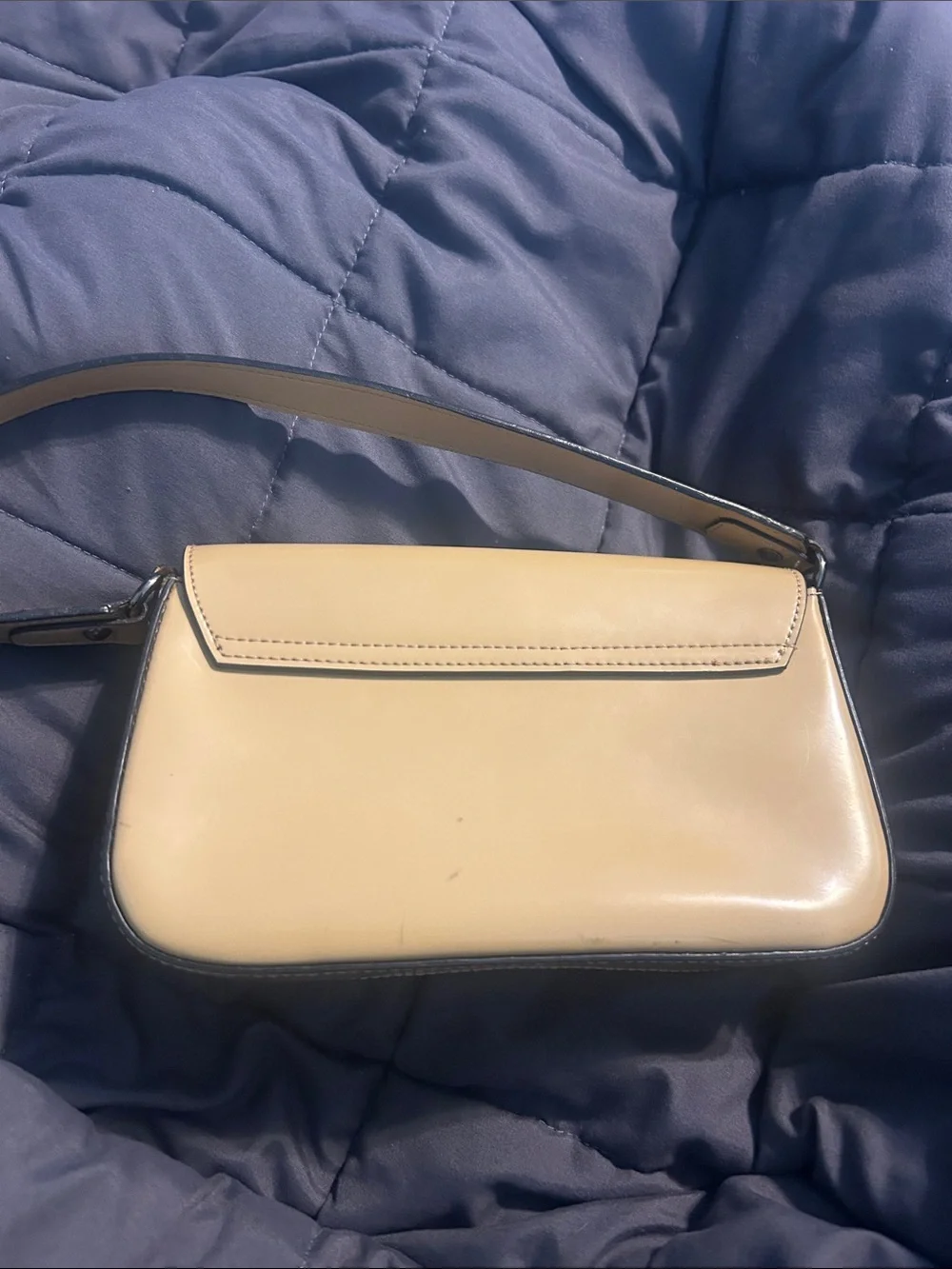 Guess Cream Leather Top-Handle Shoulder Bag